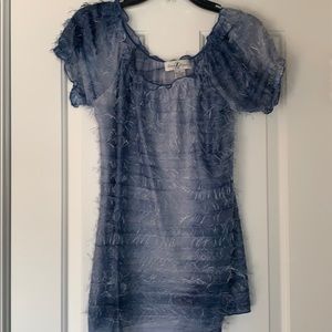 EUC tufted blue blouse
